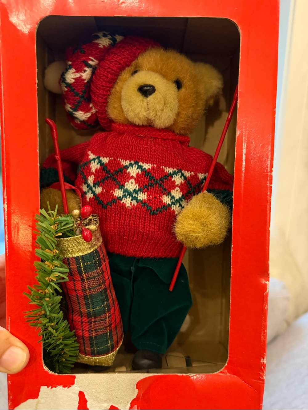Ralph Lauren Inspired Vintage Golf Bear Christmas Plaid New in Box